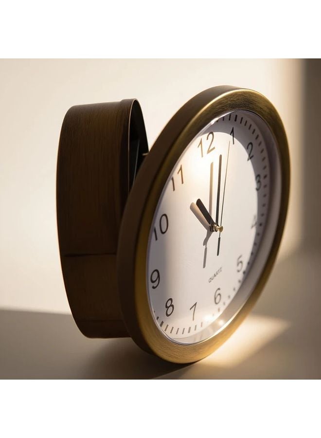 Golden Silent Wall Clock Safe Hidden Storage Compartment Black Modern Design - Image 1